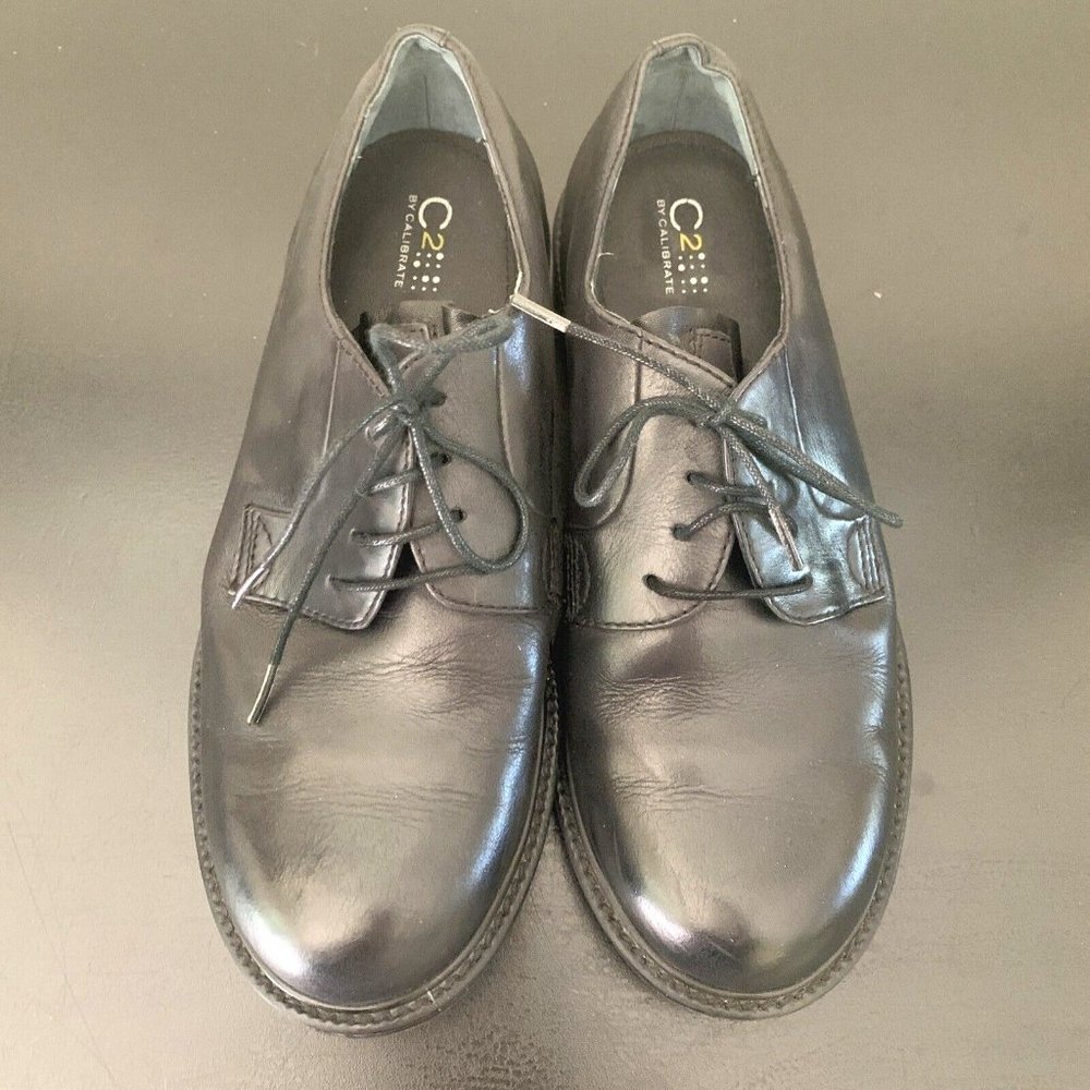 Black leather dress shoes • 5M boys lace up Non-Slip Rubber Sole C2 by Calibrate